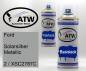 Preview: Ford, Solarsilber Metallic, 2 / XSC2787C: 400ml Sprühdose + 400ml Klarlack - Set, von ATW Autoteile West.